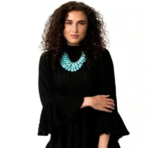 Paparazzi Zi Collection Amy Blue Turquoise Statement Necklace with Earrings - Picture 1 of 6